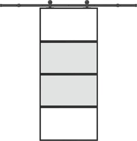 vidaXL Ușă glisantă cu set de feronerie sticlă temperată și aluminiu