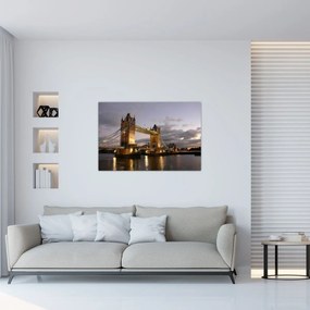 Tablou - Tower Bridge la noapte (90x60 cm)