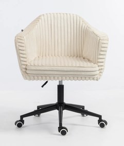 HR832K Scaun Cappuccino Teddy Cord cu Bază Neagră