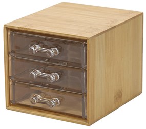 Organizator cosmetic cu trei sertare transparente
