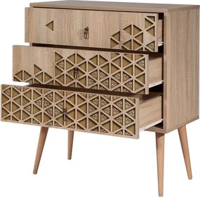 Comoda cu 3 sertare Trio 120, Vella, 80x40x90 cm, multicolor