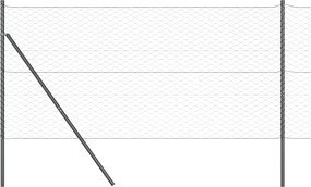 vidaXL Stâlp de gard. Gri 10 x 1,4 m (plasă de 50 mm) Oțel și PVC
