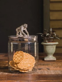Borcan din sticla, cu capac din aluminiu, Monkey