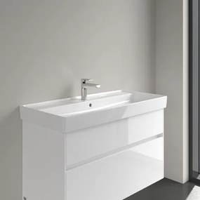 Lavoar pentru mobilier Villeroy &amp; Boch, Collaro 100 cm, TitanCeram cu orificiu pentru baterie și preaplin, alb alpin, 4A33A501