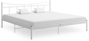Cadru de pat, alb, 200x200 cm, metal Alb, 200 x 200 cm