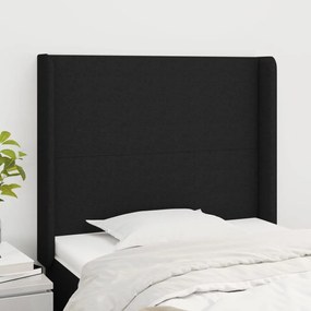 vidaXL Tăblie de pat cu aripioare, negru, 103x16x118/128 cm, textil