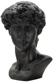 Bust decorativ negru din polirasina, 44x35,5x60 cm, Roman Man Mauro Ferretti