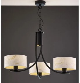 Jupiter 2103 - Lustru cu lanț ARTHUR 3xE27/15W/230V alb/negru/decor marmorat