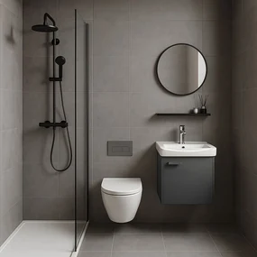 Set mobilier de baie cu lavoar Molly 40cm Grey
