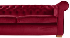 Canapea extensibila Oxford Chesterfield, 88x216x75 cm, 3 locuri, Red