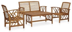 vidaXL Set mobilier de grădină, 4 piese, lemn masiv de acacia