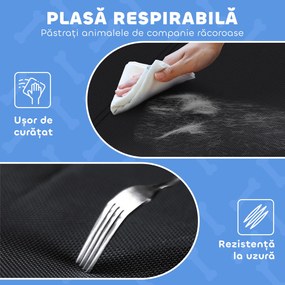 PawHut Pat Ridicat pentru Câini Mici și Medii, cu Suport Reglabil pentru Cap, Plasă Respirabilă pentru Exterior, 91x69x29 cm, Negru | Aosom Romania