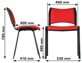 Scaun de conferinta SMART - picioare negre, verde