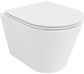 Mexen Rico vas de toaletă Rimless cu capac slim cu închidere lentă , duroplast, Albă - 30720400