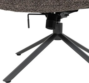 Fotoliu maro pivotant cu tapițerie din țesătură bouclé Soren – WOOOD