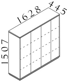 Dulap înalt Creator 162,8 x 44,5 x 150,7 cm, antracit / alb