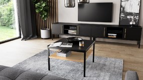 Masuta de cafea LANZZI 60x60cm, negru / decor stejar