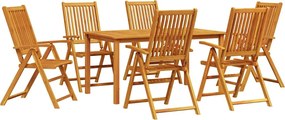 vidaXL Set de masă pentru grădină 7 pcs Maro Lemn Solid de Acacia