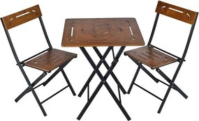 Set gradina 379VLV1503, nuc/negru, cu masuta si 2 scaune