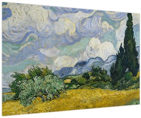 Tablou - Vincent van Gogh, Wheat Field with Cypresses, reproducere (90x60 cm)