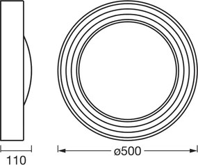 Plafonieră LED Osram ORBIS CONCRETE, dimmabilă, 24,5W/230V, Ø50 cm, maro/beton