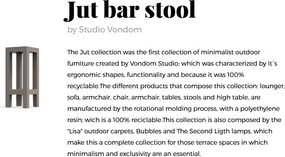 Scaun de bar exterior / interior design modern premium JUT BAR STOOL 44412 Vondom