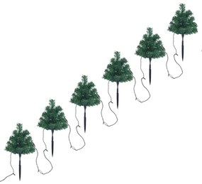 344659 vidaXL Brazi de Crăciun de alee, 6 buc., LED-uri multicolore 45 cm PVC