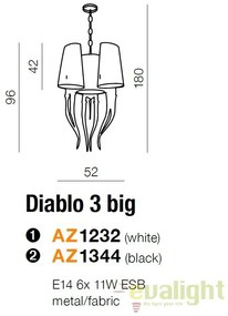 Lustra eleganta design LUX ultra-modern DIABLO 3 BIG WHITE