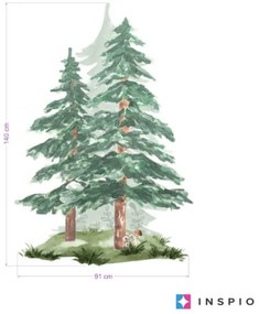 INSPIO Copaci coniferi - autocolante în acuarelă pentru perete