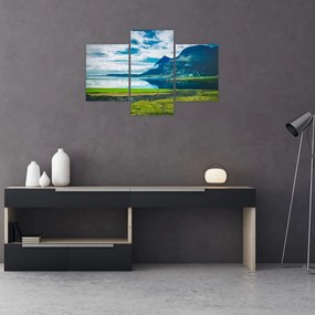 Tablou cu lac și munți (90x60 cm)