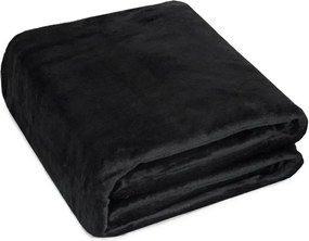 Patura din microplus SOFT, neagra Dimensiune: 200 x 220 cm