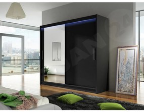 Dulap de haine Lena VI (Negru) (iluminat LED RGB color). 1058789