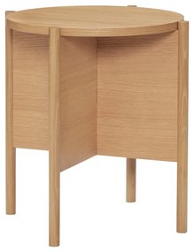 Măsuță auxiliară rotundă cu aspect de lemn de stejar ø 45 cm Heritage – Hübsch