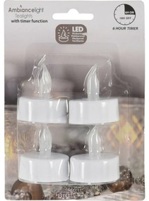 Set lumânări LED Flicker, 4 buc. alb