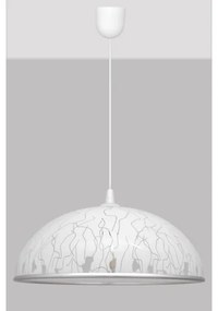 Lustră pe lanț CIRCLE 1xE27/15W/230V albă