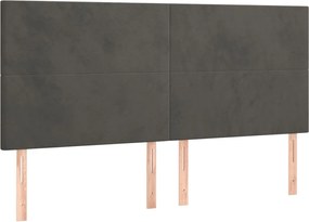 vidaXL Tăblie de pat gri închis 180x5x118/128 cm catifea