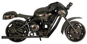 Motocicleta metal Silver Biker miniatura 18x10cm