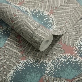Tapet, Clarice, Cantaloupe Green Luxury Art Deco, 1838 Wallcoverings, 5.3mp / rola