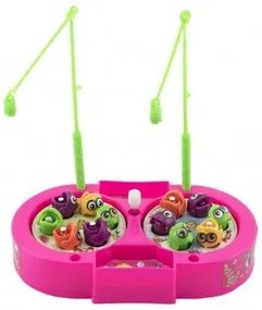 Joc pește / pescar plastic 14cm+2 lansete 3 culori
