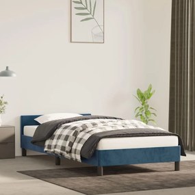 347541 vidaXL Cadru de pat cu tăblie, albastru închis, 80x200 cm, catifea