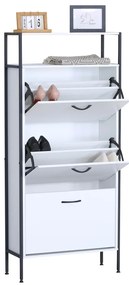 Botník TREDIS, 3 etaje, alb