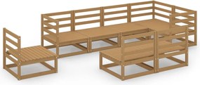vidaXL Set mobilier de grădină, 8 piese, maro miere, lemn masiv de pin