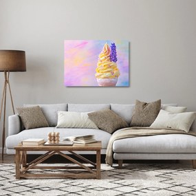 Tablou pe sticlă - Înghețată cu lavandă (70x50 cm)