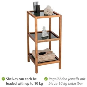 Etajeră de baie neagră/în culoare naturală din sticlă 36x79 cm Fondi – Wenko