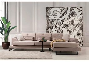 Canapea Tip Coltar Tapitat cu Perne Incluse Frido Corner Right (L3+Chl) - Beige