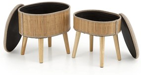 Set tabureti tapitati Tico bej/natur