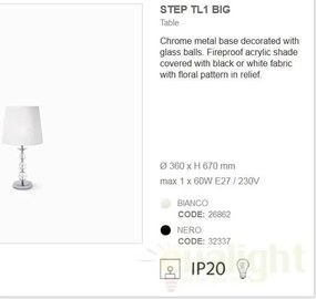 Veioza, lampa de masa STEP TL1 BIG BIANCO 026862