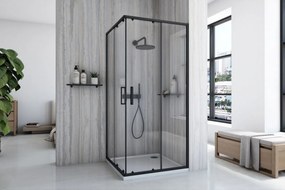 Cabina de dus neagra City 80x80 cm