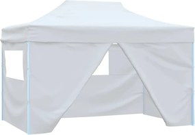 vidaXL Cort de petrecere pliabil cu 4 pereți, alb, 280x410x315 cm, oțel
