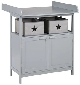 Comodă de copii gri cu masă de schimbat 87x100x75 cm Hamburg – Roba